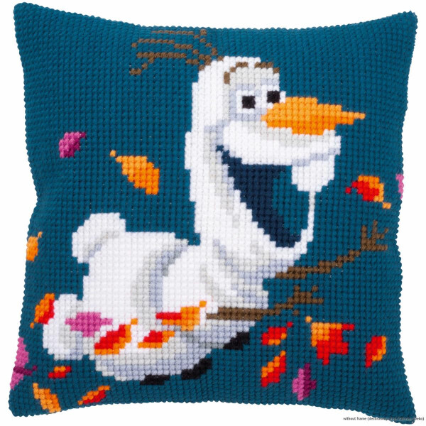 Подушка для вышивания крестом Vervaco "Disney Frozen 2 Olaf", рисунок предварительно нарисован