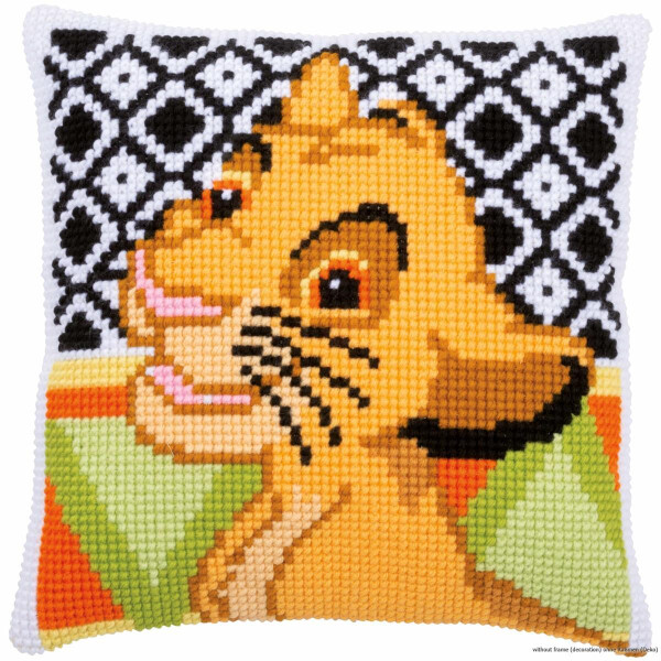 Vervaco cross stitch kit cushion "Disney Simba", stamped, DIY