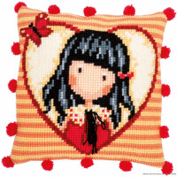 Vervaco cross stitch kit cushion "Gorjuss Time to fly", stamped, DIY