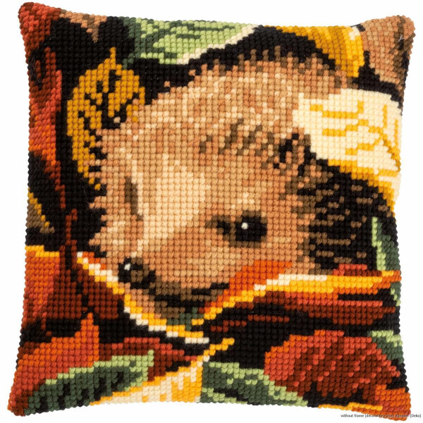 Vervaco cross stitch kit cushion "Hedgehog", stamped, DIY