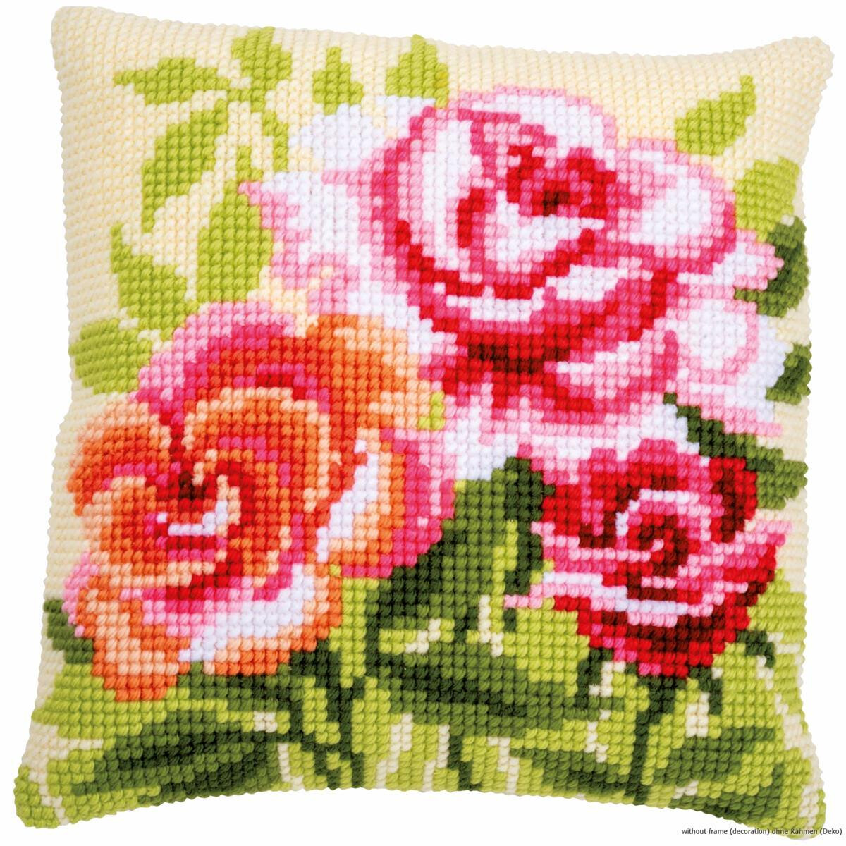 Vervaco cross stitch kit cushion "Roses at...