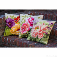 Vervaco cross stitch kit cushion "Roses at night", stamped, DIY