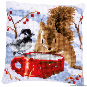 Vervaco cross stitch kit cushion "Squirrel and...