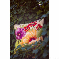 Подушка для вышивания крестом Vervaco "Летние цветы", рисунок предварительно нарисован