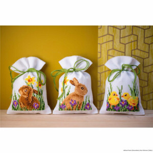 Vervaco herbal bags cross stitch kit "Rabbits with...