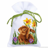 Vervaco herbal bags cross stitch kit "Rabbits with chicks set of 3", counted, DIY