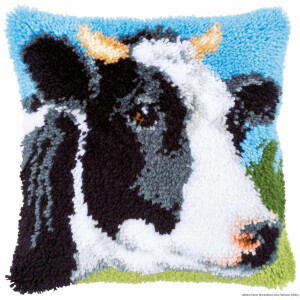 Vervaco Latch hook kit cushion "Cow"