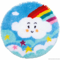 Vervaco Latch hook kit shaped rug "Little rainbow cloud"