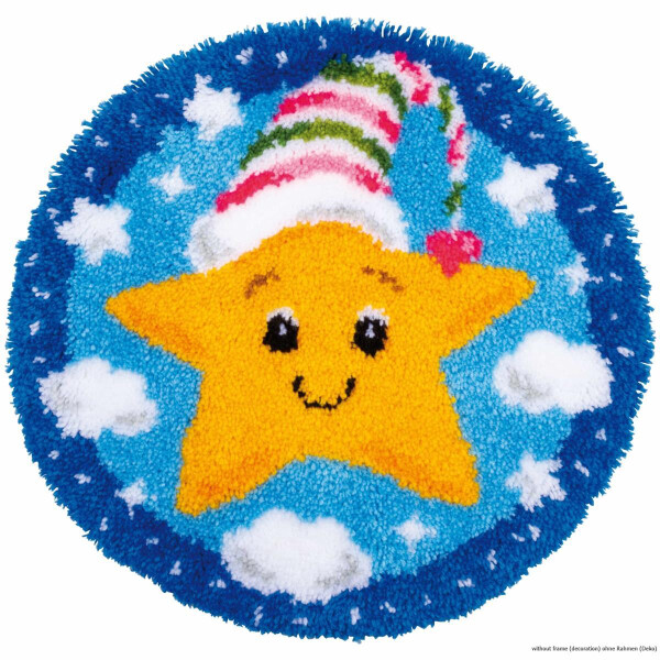 Vervaco Latch hook kit shaped rug "Little star"