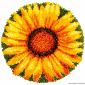 Vervaco Latch hook kit shaped rug "Sunflower"