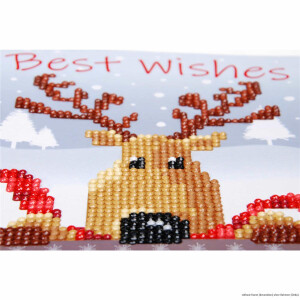 Vervaco Diamond painting kit Greeting card "Reindeer"