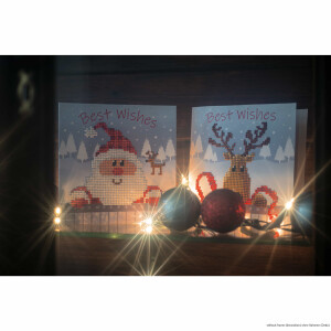 Снятая с производства поздравительная открытка Vervaco Diamond Painting "Дед Мороз