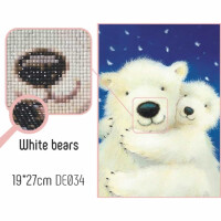 CdA set di pittura con diamanti "White Bears" 19 x 27cm, de034