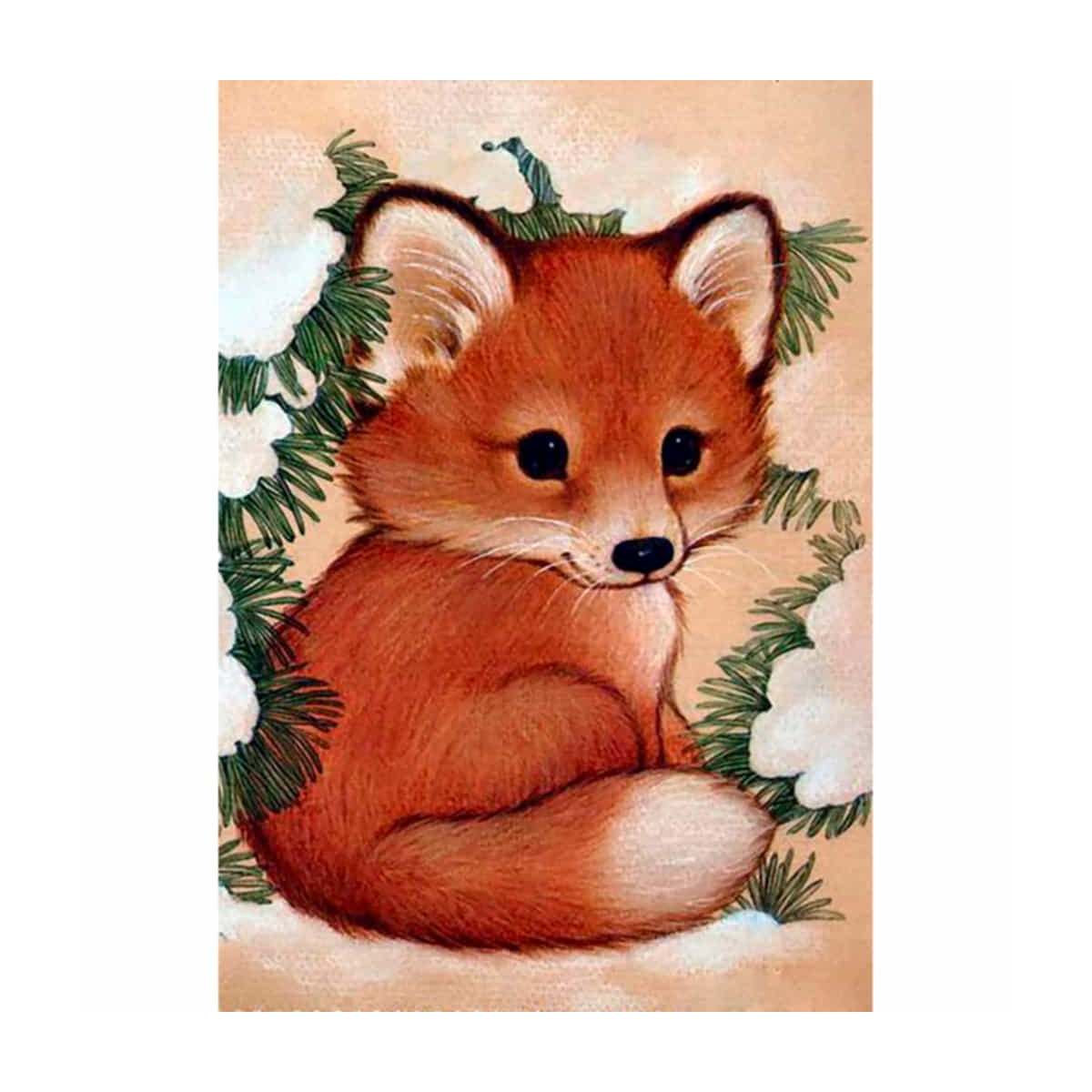 CdA serti de peinture en diamant "fox puppy" 19...