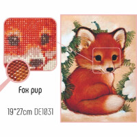 Collection D-Art Diamond Schilderijenset "Fox Puppy" 19 x 27cm, en1031