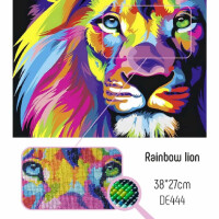 CdA Diamond Embroidery Kit "Rainbow lion" 38 x 27cm, DE444