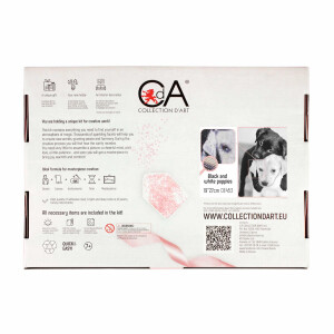 CdA Diamond Embroidery Kit "Black and white puppies" 19 x 27cm, DE453