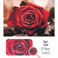 CdA pintura de diamantes engarzada "Rosa Roja" 27 x 19cm, de4631