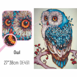 CdA Diamond Embroidery Kit "Owl" 27 x 38cm, DE491