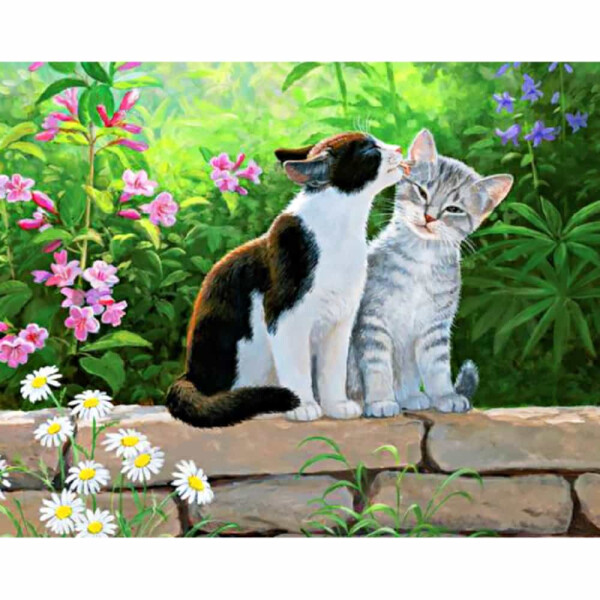 CdA Set de pintura de diamantes "Cat Morning" 48 x 38cm, es6048