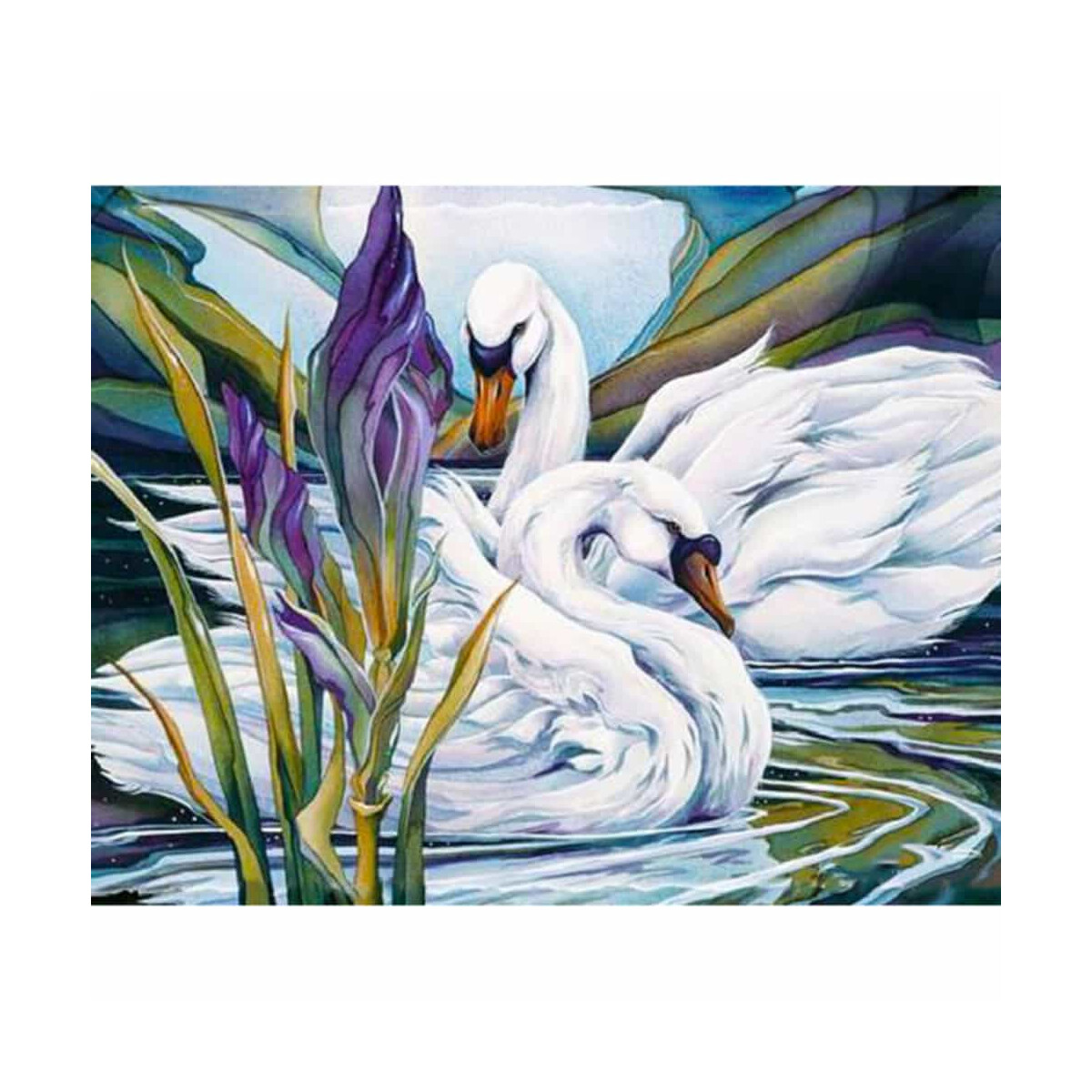 CdA Diamond Embroidery Kit "Swans and iris" 48...