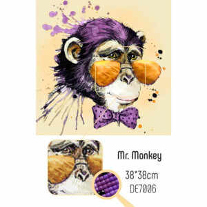 Auslaufmodell CdA Diamanten Malerei Set "Mr. Monkey" 38 x 38cm, DE7006