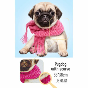 CdA Diamond Embroidery Kit "Pugdog with scarve"...