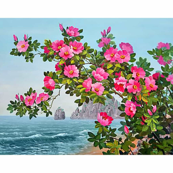 CdA Diamond Embroidery Kit "Blossoming dog rose" 38 x 48cm, DE7046