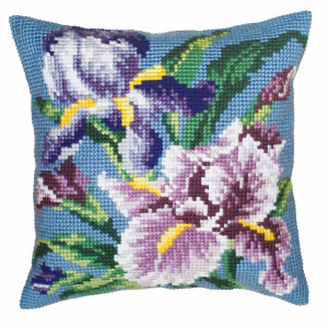 Cuscino in CdA a punto croce "Iris purple"...