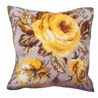CdA stamped cross stitch kit cushion "Rose Antique" 5051, 40x40cm, DIY