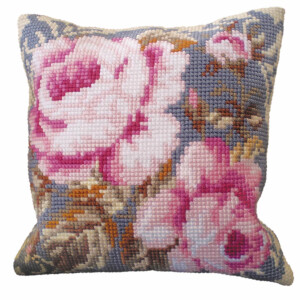 CdA stamped cross stitch kit cushion "Old Rose"...