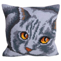 CdA stamped cross stitch kit cushion "Persian - Cat" 5083, 40x40cm, DIY