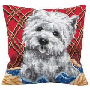 CdA stamped cross stitch kit cushion "Bichon -...