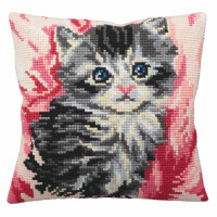 CdA stamped cross stitch kit cushion "Mistigri - Cat" 5164, 40x40cm, DIY