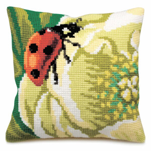 CdA stamped cross stitch kit cushion "Ladybug on...