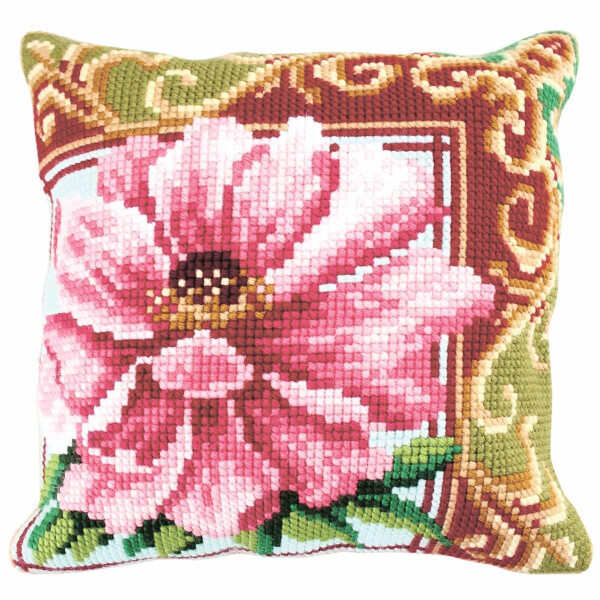 CdA stamped cross stitch kit cushion "Luxurious Lilly I" 5173, 40x40cm, DIY