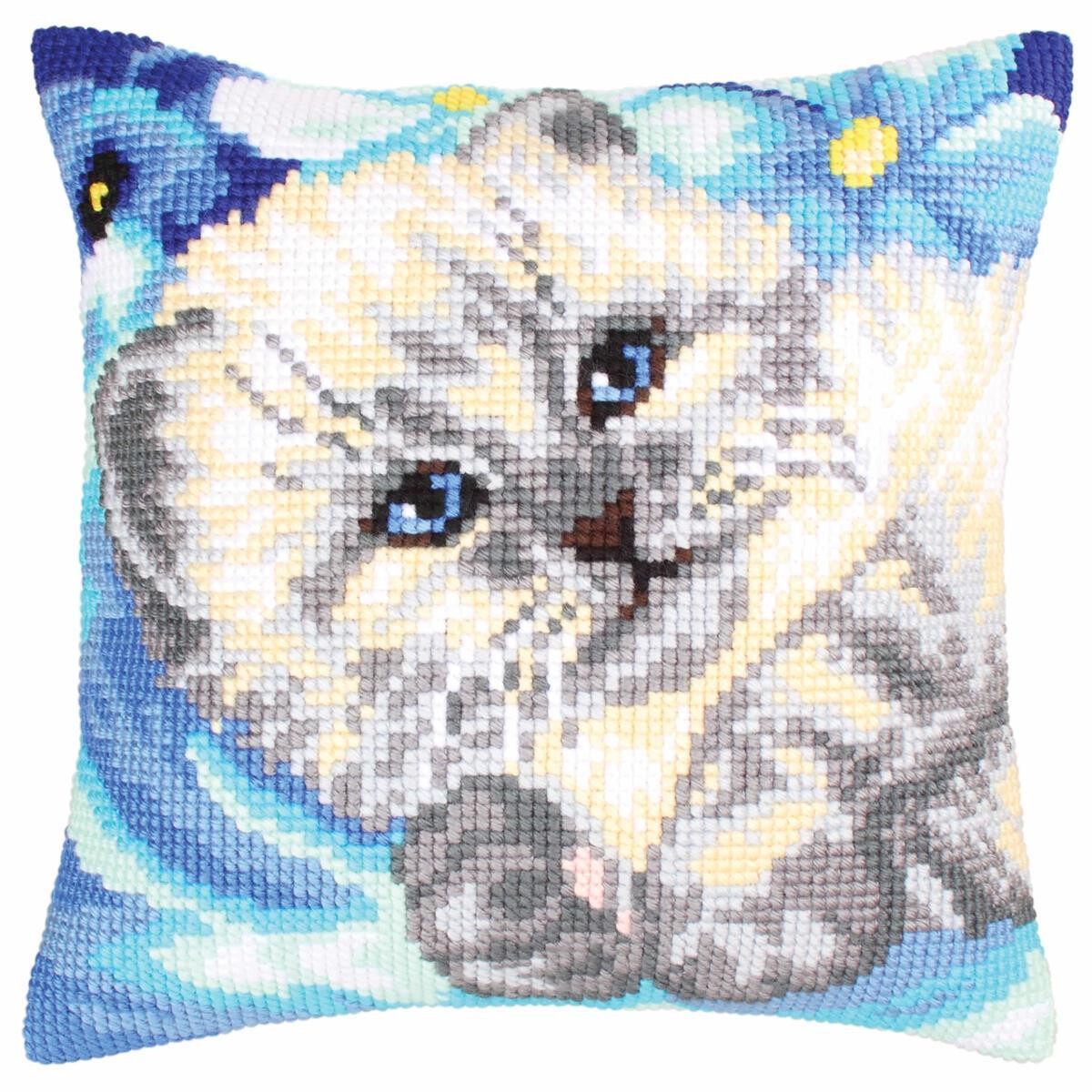 CdA stamped cross stitch kit cushion "Cute...