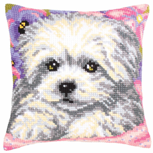 CdA stamped cross stitch kit cushion "Little Doggy" 5203, 40x40cm, DIY