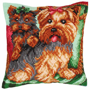 CdA stamped cross stitch kit cushion "Dogs on...