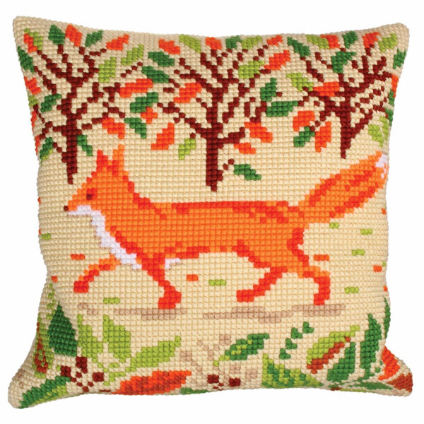 CdA stamped cross stitch kit cushion "Red Fox" 5215, 40x40cm, DIY
