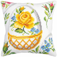 CdA stamped cross stitch kit cushion "Easter feast" 5266, 40x40cm, DIY