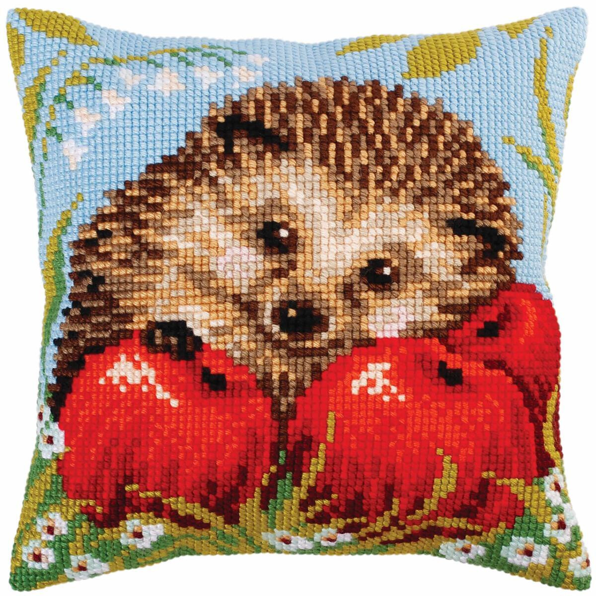 CdA stamped cross stitch kit cushion "Hedgehog with...