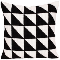 CdA stamped cross stitch kit cushion "Black-and-white" 5275, 40x40cm, DIY