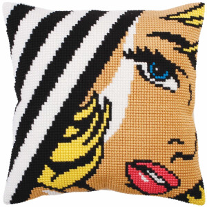 CdA stamped cross stitch kit cushion "Pop Art"...