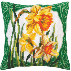 CdA stamped cross stitch kit cushion "Narcissus...