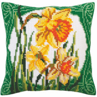 CdA stamped cross stitch kit cushion "Narcissus " 5287, 40x40cm, DIY