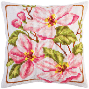CdA stamped cross stitch kit cushion "Pink...
