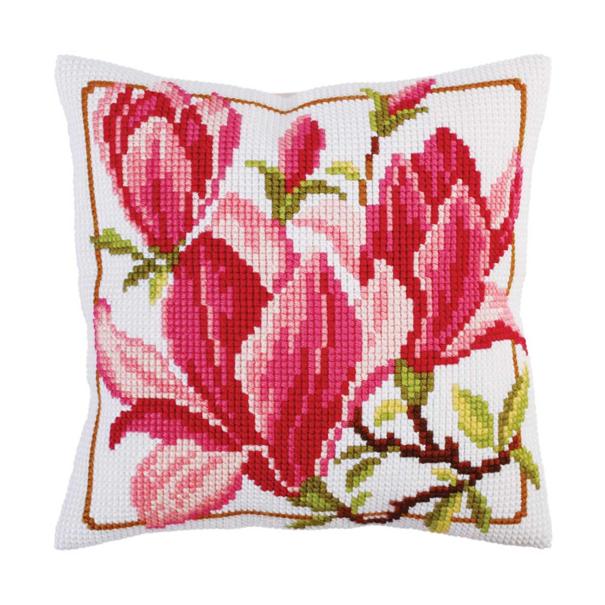 CdA stamped cross stitch kit cushion "Magnolia...
