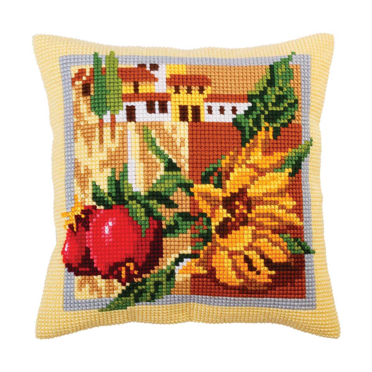 CdA stamped cross stitch kit cushion "Tuscany "...