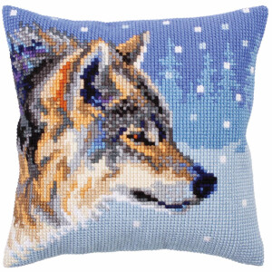 CdA stamped cross stitch kit cushion "Winter animals...